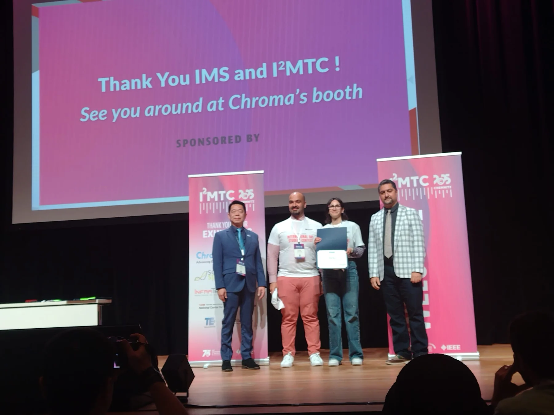 Student contest award presentation at IEEE I2MTC 2025.
